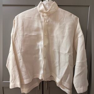 Eskandar Women’s Off-White Button-Up Linen Blouse